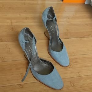Pale Blue Suede Theory Wedges, Size 36